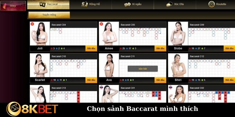 Chọn sảnh game mình thích