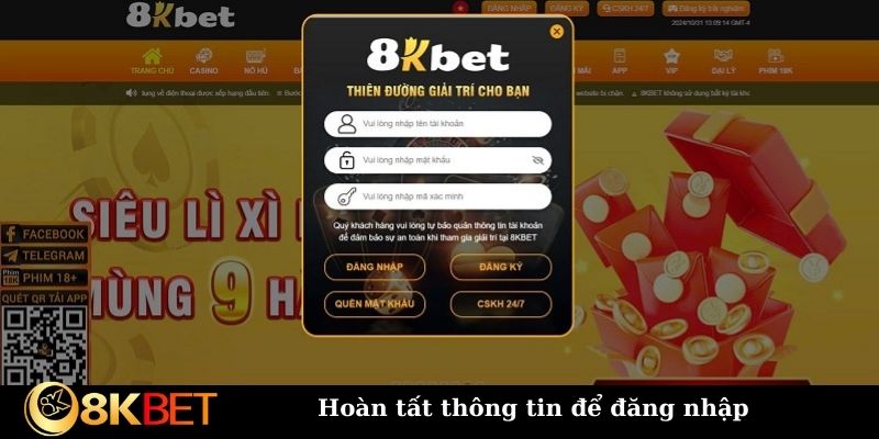 Hoàn tất thông tin để đăng nhập